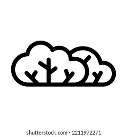 shrub line icon illustration vector graphic