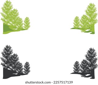 shrub plant vector illustration logo