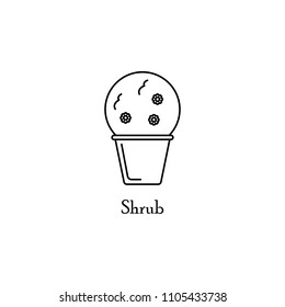 shrub in pot outline icon. Element of flower icon for mobile concept and web apps. Thin line shrub in pot outline icon can be used for web and mobile. Premium icon on white background