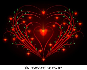 Shrub roses, which grow small hearts as fruits. The symbol for Valentine's day.