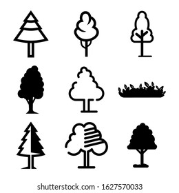 shrub tree icon or logo isolated sign symbol vector illustration - Collection of high quality black style vector icons
