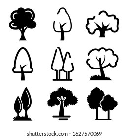 shrub tree icon or logo isolated sign symbol vector illustration - Collection of high quality black style vector icons
