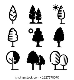 shrub tree icon or logo isolated sign symbol vector illustration - Collection of high quality black style vector icons
