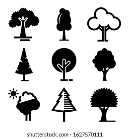 shrub tree icon or logo isolated sign symbol vector illustration - Collection of high quality black style vector icons
