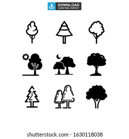 shrub tree icon or logo isolated sign symbol vector illustration - Collection of high quality black style vector icons
