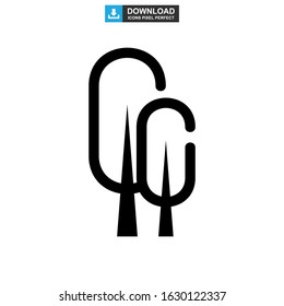 shrub tree icon or logo isolated sign symbol vector illustration - high quality black style vector icons
