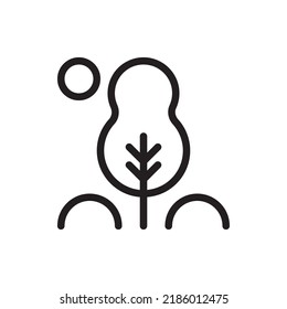 Shrub Tree Vector Outline Icon. EPS 10 File Park and Nature Symbol