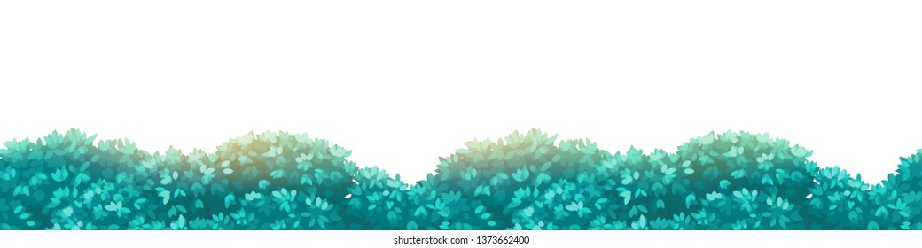 Shrub without borders, lit by the sun, vegetation. vector.