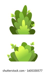 Shrubs Set. Vector Illustrations. Clip Art.