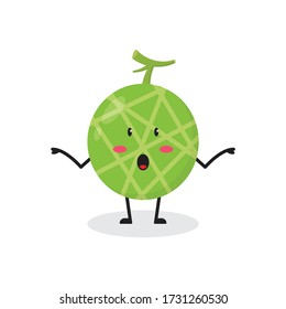 arbusto melón fruta lindo personaje mascota diseño vectorial