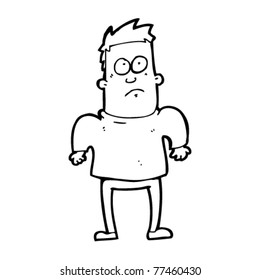 caricatura de un hombre encogiéndose de hombros