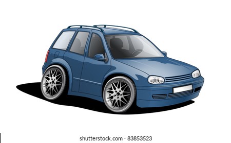 shrunken car, funny illustration