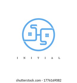 SHS logo design with bold line style, modern monogram featuring initial letters S, H, and S, suitable for construction industry, engineering firm, real estate, or industrial branding template.