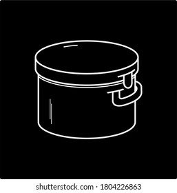 Shtreimel Hat Box black design vector icon in outline