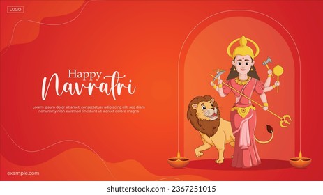Shub Navratri Festival Background Template Design Vector Illustration
