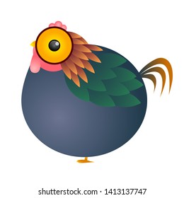 shubby chicken fat object vector