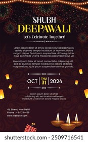 Shubh Deepawali Diwali Invitation Template Corporate