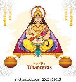 Shubh dhanteras festival feier lord kuber karte hintergrund