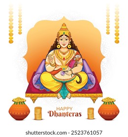 Shubh dhanteras festival feier lord kuber karte hintergrund