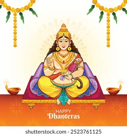 Shubh dhanteras festival celebration lord kuber card background