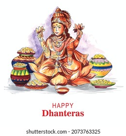 Shubh dhanteras goddess laxami celebration background 