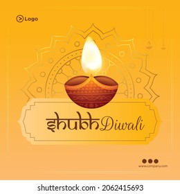 Shubh diwali banner design festival template.