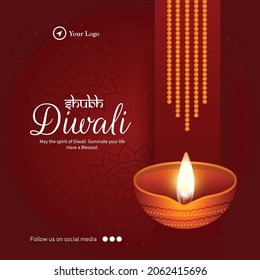 Shubh diwali banner design template.