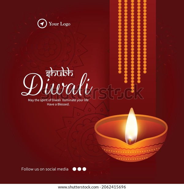 Shubh Diwali Banner Design Template Stock Vector (Royalty Free ...