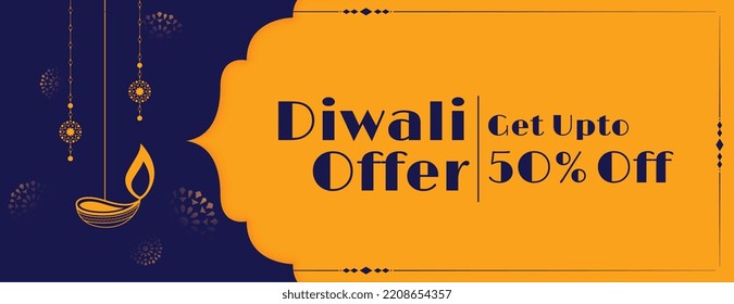 banner del festival shubh diwali con vector colgante 