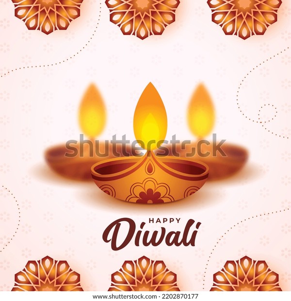 Shubh Diwali Poster Background Isolated Diya Stock Vector (Royalty Free ...