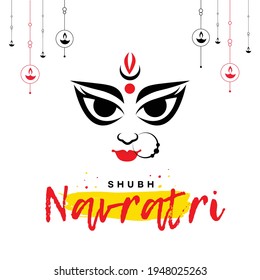 Shubh Navratri banner design template. Vector graphic illustration.