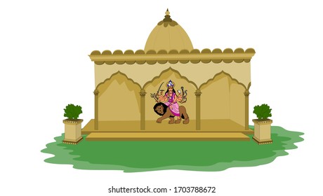 Shubh Navratri. happy navratri Maa Durga vector illustration.
