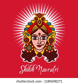 shubh Nivratri. goodness Durga  vector illustration