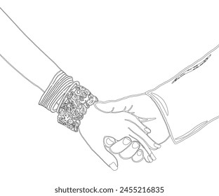 shubh vivah hindi typography with couple holding hands for wedding invitation cards which translates as happy blessed wedding