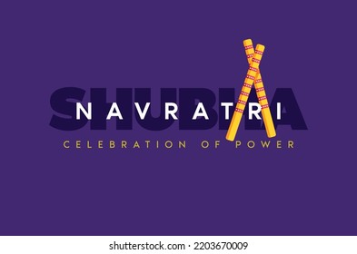 Shubha Navratri Dandiya Garba Celebration Illustration Poster Banner Template