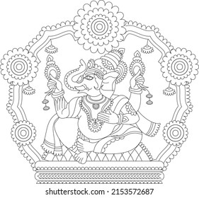 Shubhavivah significa boda feliz escrita en hindi en las lenguas hindúes marathi, Lord Ganesha, maestro del conocimiento. Deidad hindú
