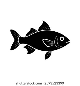 Shubunkin Silhouette Vector Art Illustration and Shubunkin Fish Black Color Design