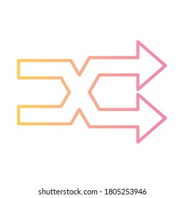 shuffle arrow gradient style icon design of direction web forward and infographic theme Vector illustration