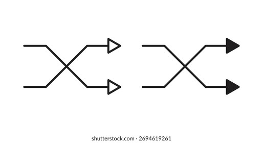 Shuffle arrow icon concept. Logo symbol for web and mobile. Pixel Perfect.