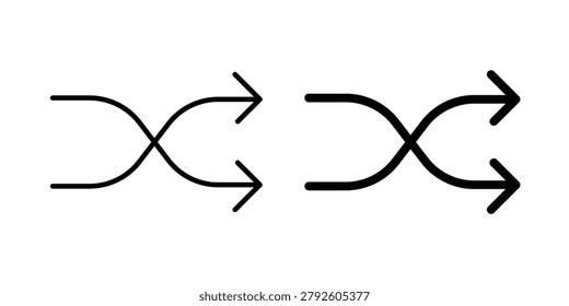 Shuffle arrow icon design. Illustration icons in linear and clipart pack.