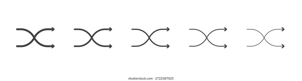 Design, Logo, App, Benutzeroberfläche des Mischen-Pfeilsymbols. Vektorgrafik, EPS