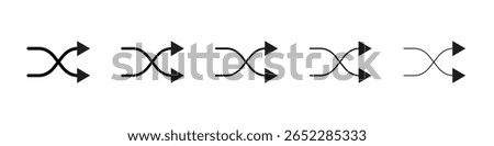 Shuffle arrow icon filled flat sign concept for web design.