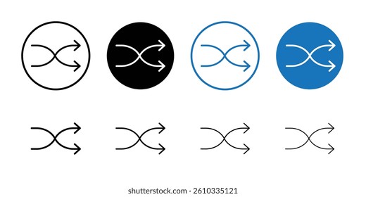 Shuffle arrow icon Flat fill set collection