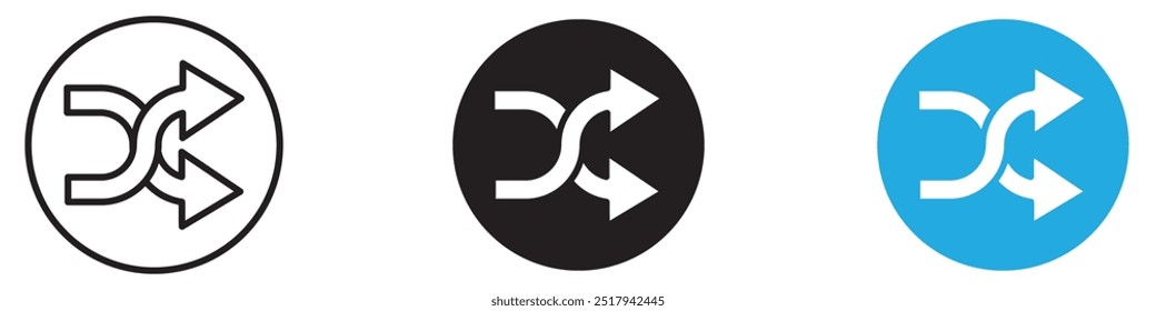 Shuffle arrow icon vector set illustration