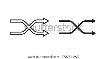 Shuffle arrow icons. Outline icons vector collection. flat illustrations