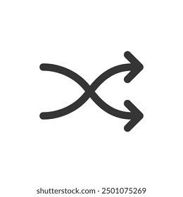 Shuffle Arrow Music Symbol Line Icon