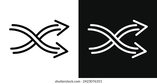 Shuffle arrow vector line icon illustration.