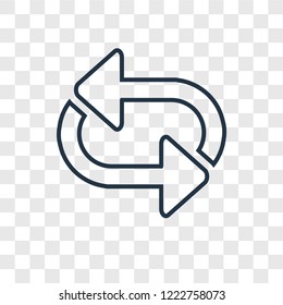 Shuffle Arrows concept vector linear icon isolated on transparent background, Shuffle Arrows concept transparency concept in outline style