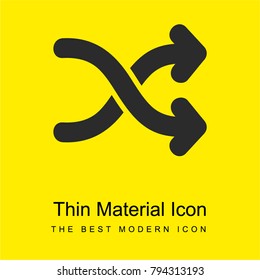 Shuffle arrows hand drawn symbol bright yellow material minimal icon or logo design