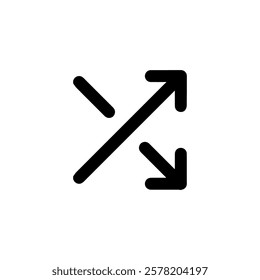 Shuffle Arrows Icon in Black vector